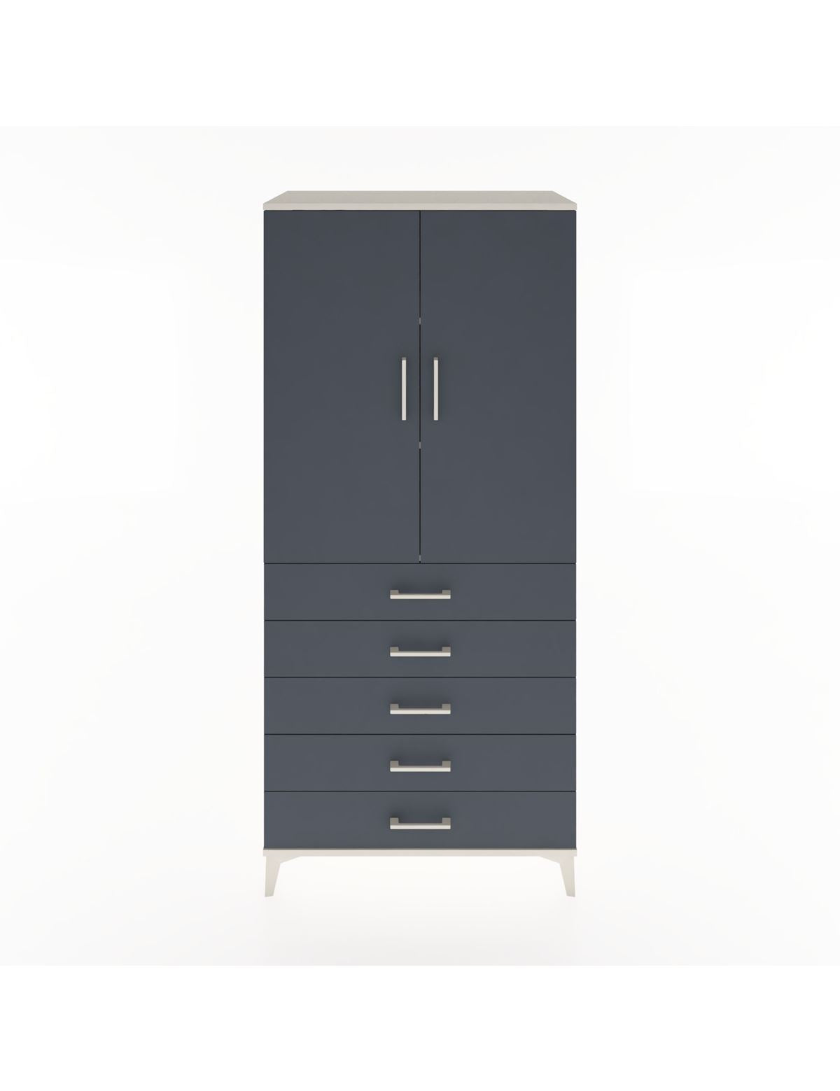 Hyperion Dolap 3 Raflı 5 Çekmeceli 2 Kapaklı 88x44x195 Aytaşı-Antrasit