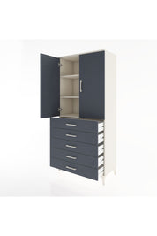 Hyperion Dolap 3 Raflı 5 Çekmeceli 2 Kapaklı 88x44x195 Aytaşı-Antrasit
