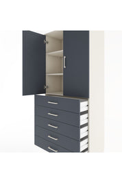 Hyperion Dolap 3 Raflı 5 Çekmeceli 2 Kapaklı 88x44x195 Aytaşı-Antrasit