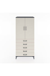 Hyperion Dolap 3 Raflı 5 Çekmeceli 2 Kapaklı 88x44x195 Antrasit-Aytaşı