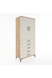 Hyperion Dolap 3 Raflı 5 Çekmeceli 2 Kapaklı 88x44x195 Çam-Aytaşı