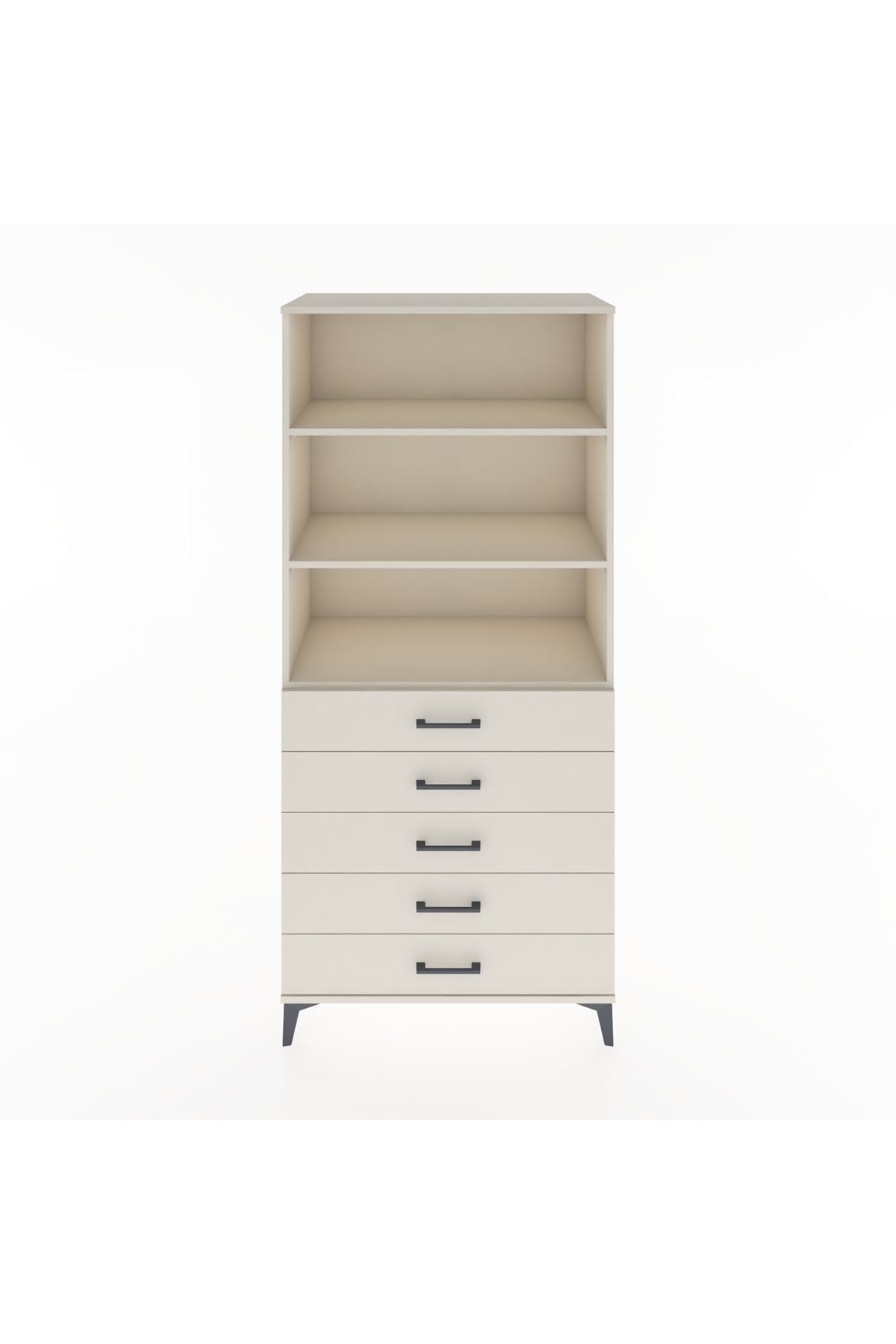 Hyperion Dolap 3 Raflı 5 Çekmeceli 88x44x195 Aytaşı-Aytaşı