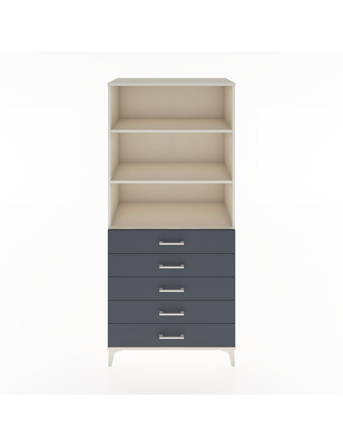 Hyperion Dolap 3 Raflı 5 Çekmeceli 88x44x195 Aytaşı-Antrasit