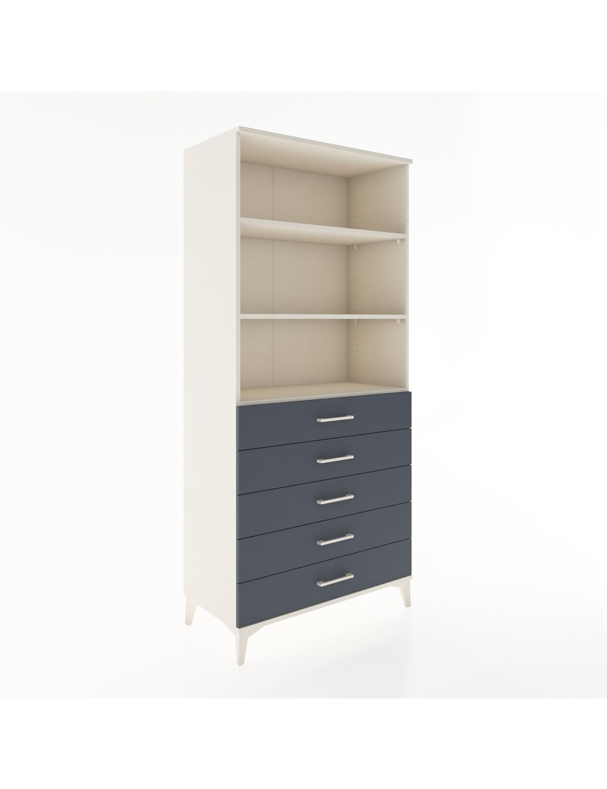 Hyperion Dolap 3 Raflı 5 Çekmeceli 88x44x195 Aytaşı-Antrasit