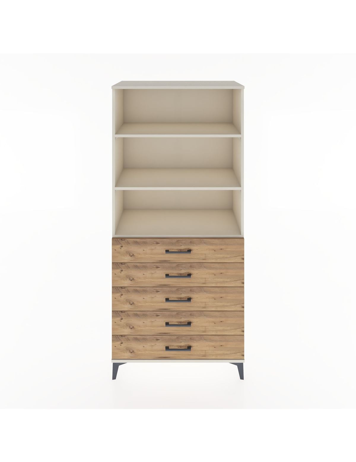 Hyperion Dolap 3 Raflı 5 Çekmeceli 88x44x195 Aytaşı-Çam