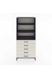 Hyperion Dolap 3 Raflı 5 Çekmeceli 88x44x195 Antrasit-Aytaşı