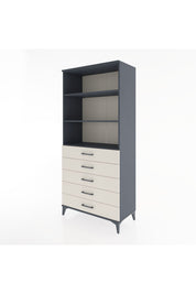 Hyperion Dolap 3 Raflı 5 Çekmeceli 88x44x195 Antrasit-Aytaşı