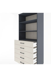 Hyperion Dolap 3 Raflı 5 Çekmeceli 88x44x195 Antrasit-Aytaşı