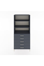 Hyperion Dolap 3 Raflı 5 Çekmeceli 88x44x195 Antrasit-Antrasit