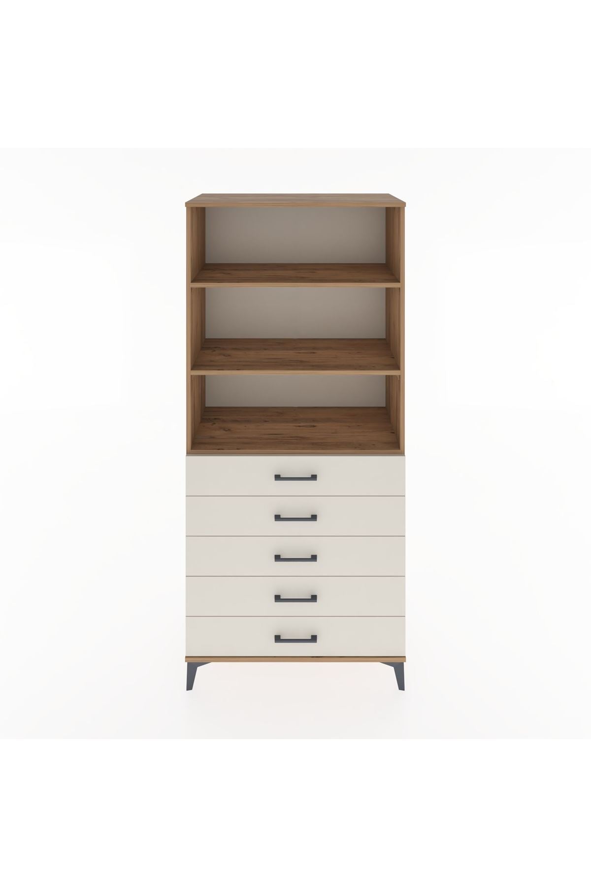 Hyperion Dolap 3 Raflı 5 Çekmeceli 88x44x195 Çam-Aytaşı