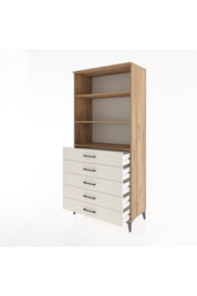 Hyperion Dolap 3 Raflı 5 Çekmeceli 88x44x195 Çam-Aytaşı