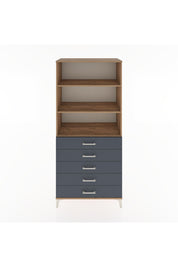 Hyperion Dolap 3 Raflı 5 Çekmeceli 88x44x195 Çam-Antrasit