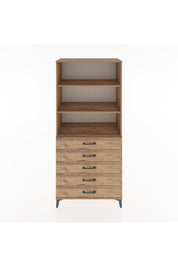 Hyperion Dolap 3 Raflı 5 Çekmeceli 88x44x195 Çam-Çam