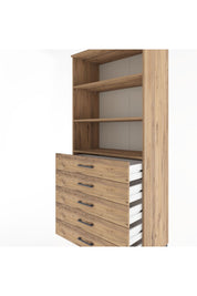 Hyperion Dolap 3 Raflı 5 Çekmeceli 88x44x195 Çam-Çam