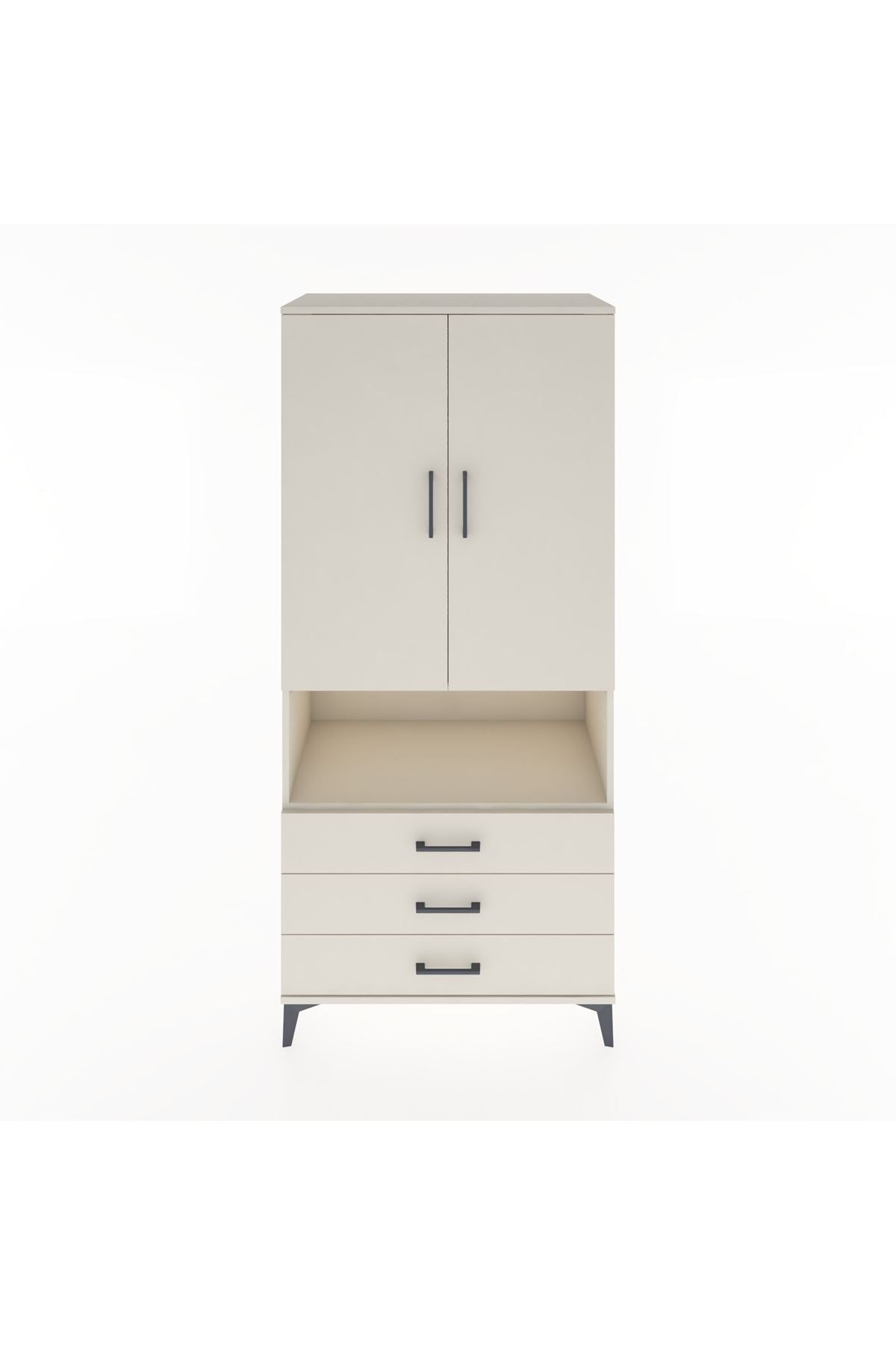 Hyperion Dolap 2 Raflı 3 Çekmeceli Tek Askılı 88x44x195 Aytaşı-Aytaşı