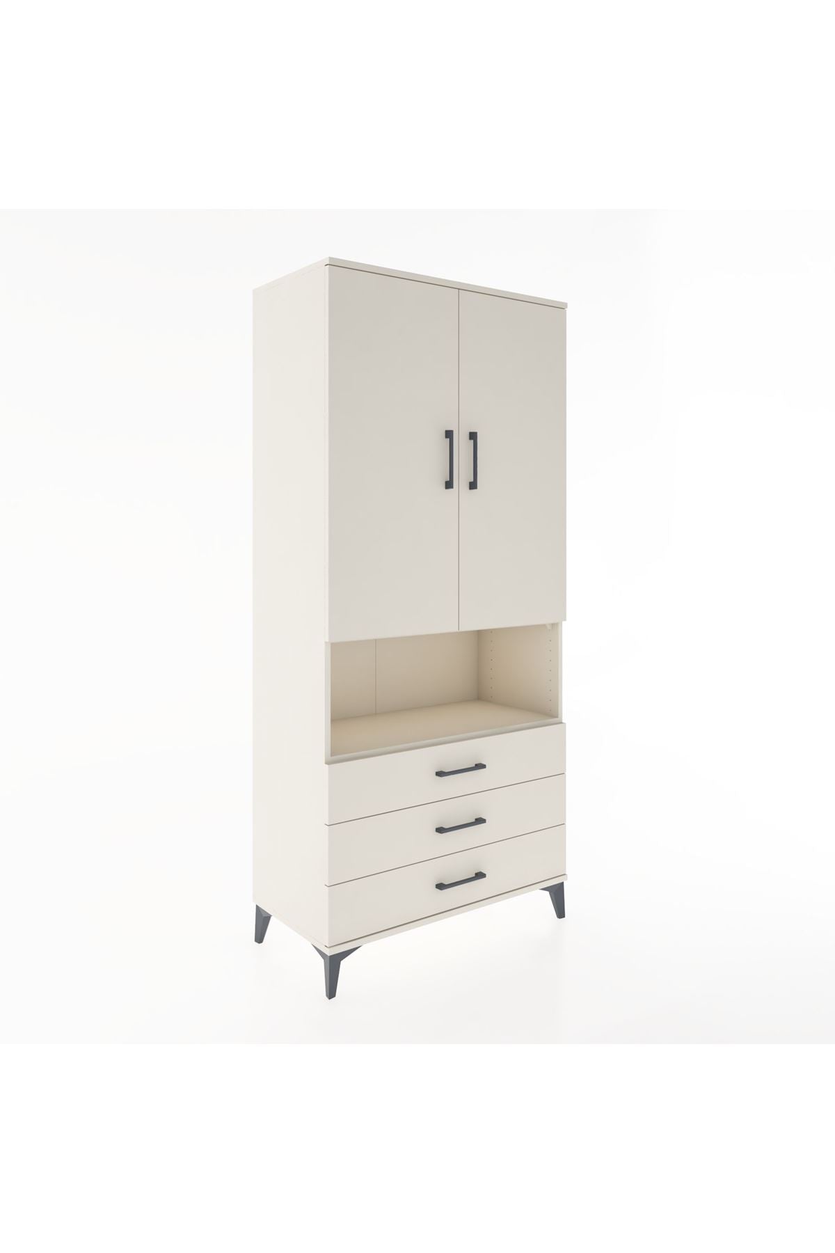 Hyperion Dolap 2 Raflı 3 Çekmeceli Tek Askılı 88x44x195 Aytaşı-Aytaşı