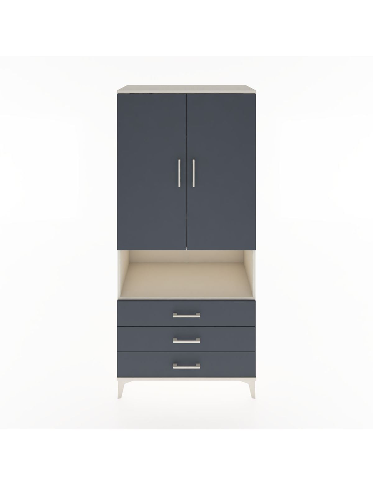 Hyperion Dolap 2 Raflı 3 Çekmeceli Tek Askılı 88x44x195 Aytaşı-Antrasit