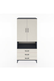 Hyperion Dolap 2 Raflı 3 Çekmeceli Tek Askılı 88x44x195 Antrasit-Aytaşı
