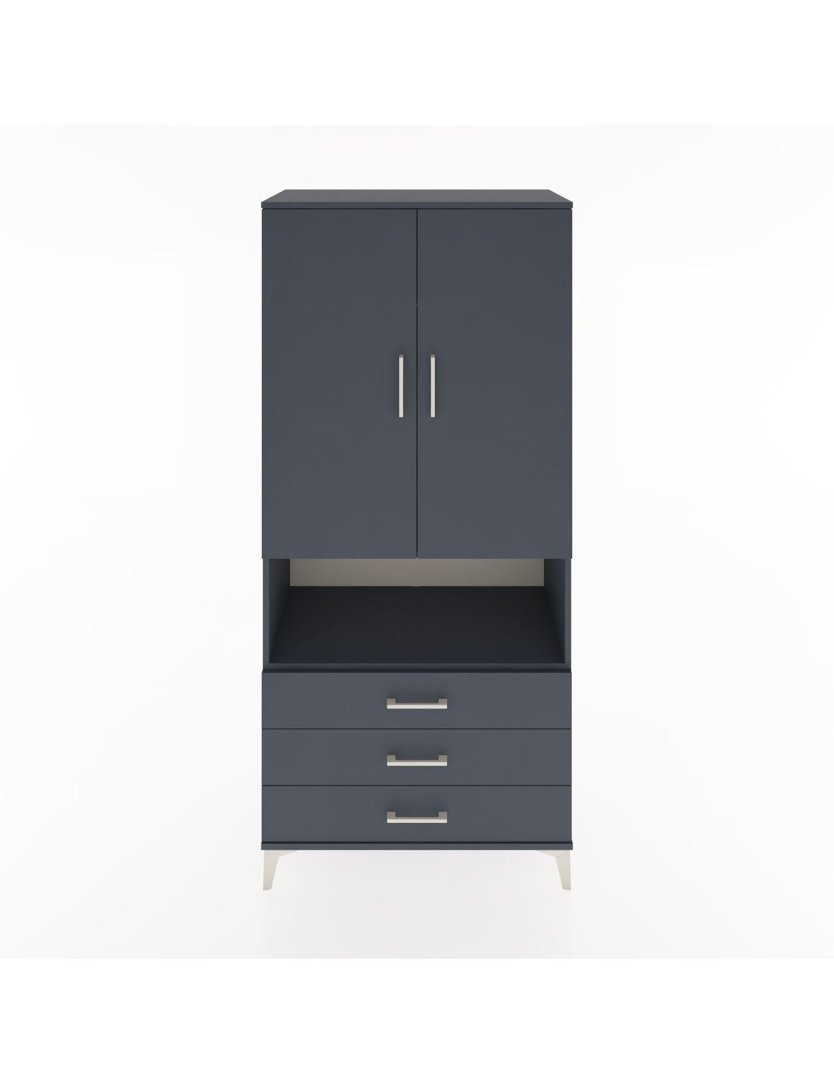 Hyperion Dolap 2 Raflı 3 Çekmeceli Tek Askılı 88x44x195 Antrasit-Antrasit