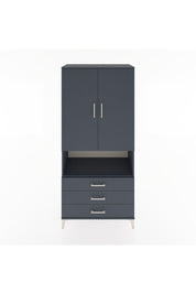 Hyperion Dolap 2 Raflı 3 Çekmeceli Tek Askılı 88x44x195 Antrasit-Antrasit