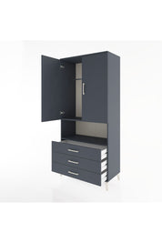 Hyperion Dolap 2 Raflı 3 Çekmeceli Tek Askılı 88x44x195 Antrasit-Antrasit