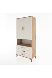 Hyperion Dolap 2 Raflı 3 Çekmeceli Tek Askılı 88x44x195 Çam-Aytaşı