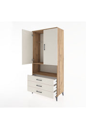 Hyperion Dolap 2 Raflı 3 Çekmeceli Tek Askılı 88x44x195 Çam-Aytaşı
