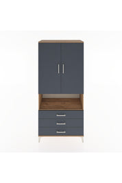 Hyperion Dolap 2 Raflı 3 Çekmeceli Tek Askılı 88x44x195 Çam-Antrasit