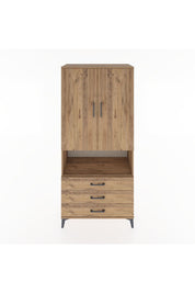 Hyperion Dolap 2 Raflı 3 Çekmeceli Tek Askılı 88x44x195 Çam-Çam