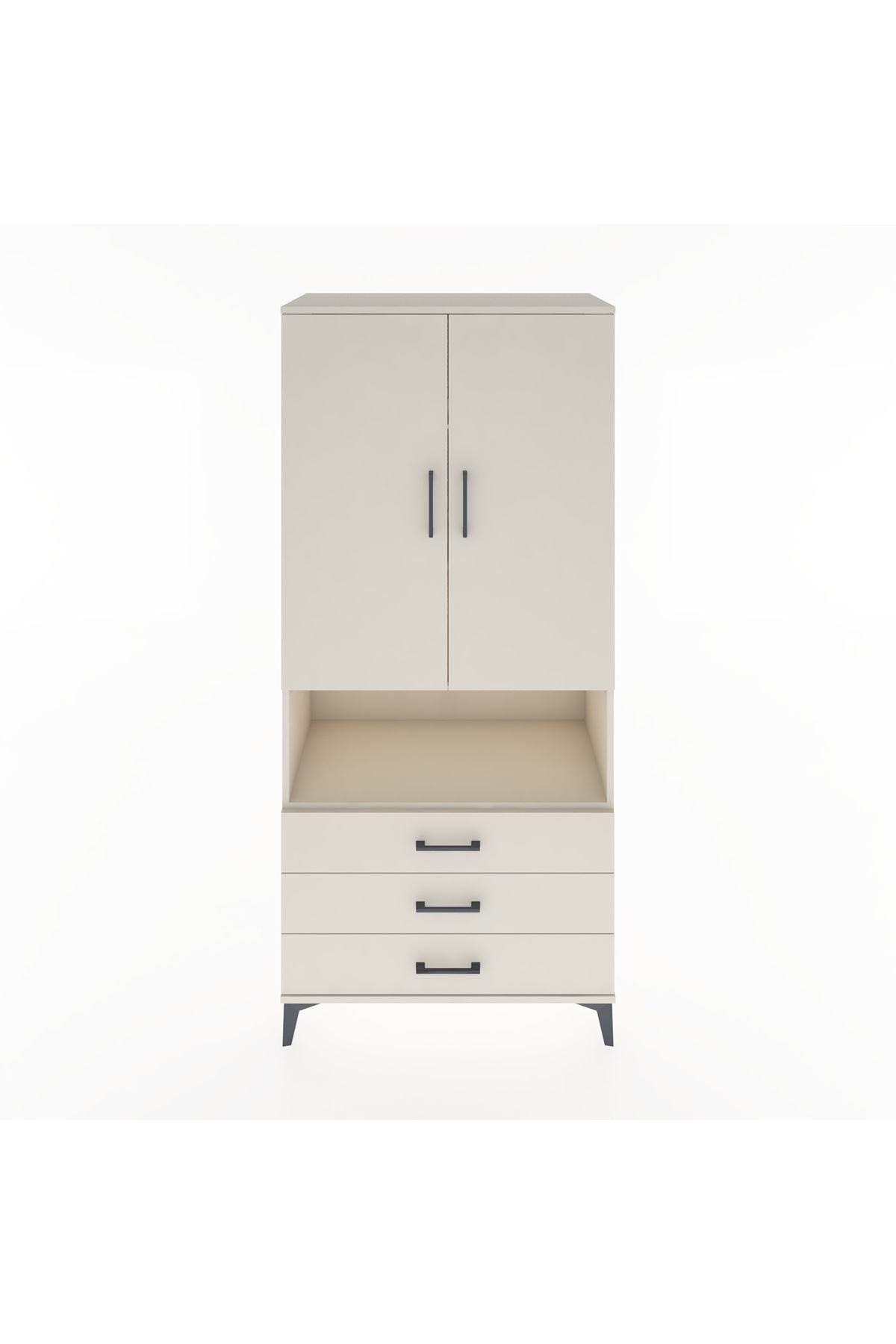 Hyperion Dolap 4 Raflı 3 Çekmeceli 2 Kapaklı 88x44x195 Aytaşı-Aytaşı