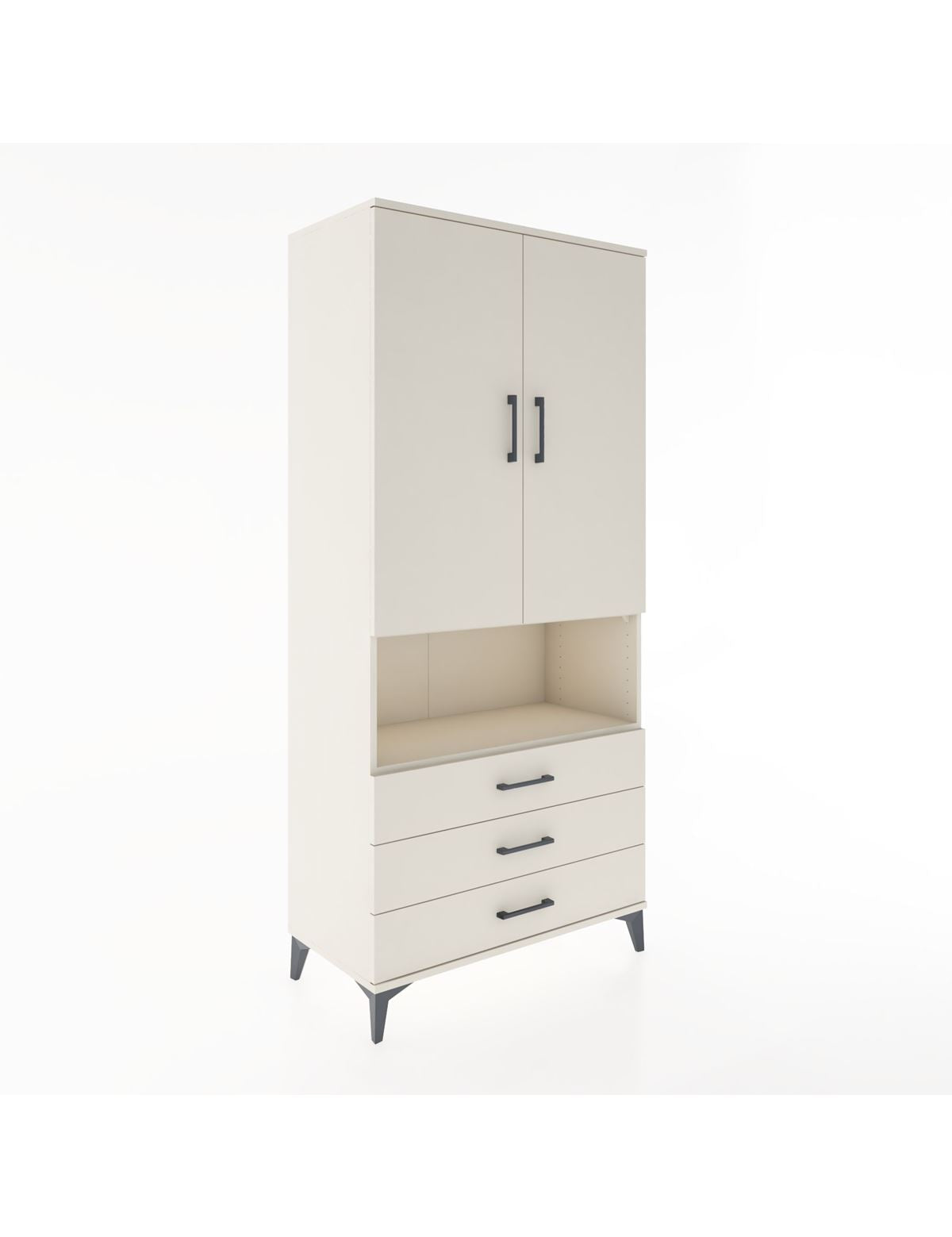 Hyperion Dolap 4 Raflı 3 Çekmeceli 2 Kapaklı 88x44x195 Aytaşı-Aytaşı