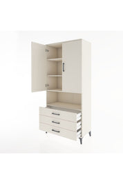 Hyperion Dolap 4 Raflı 3 Çekmeceli 2 Kapaklı 88x44x195 Aytaşı-Aytaşı