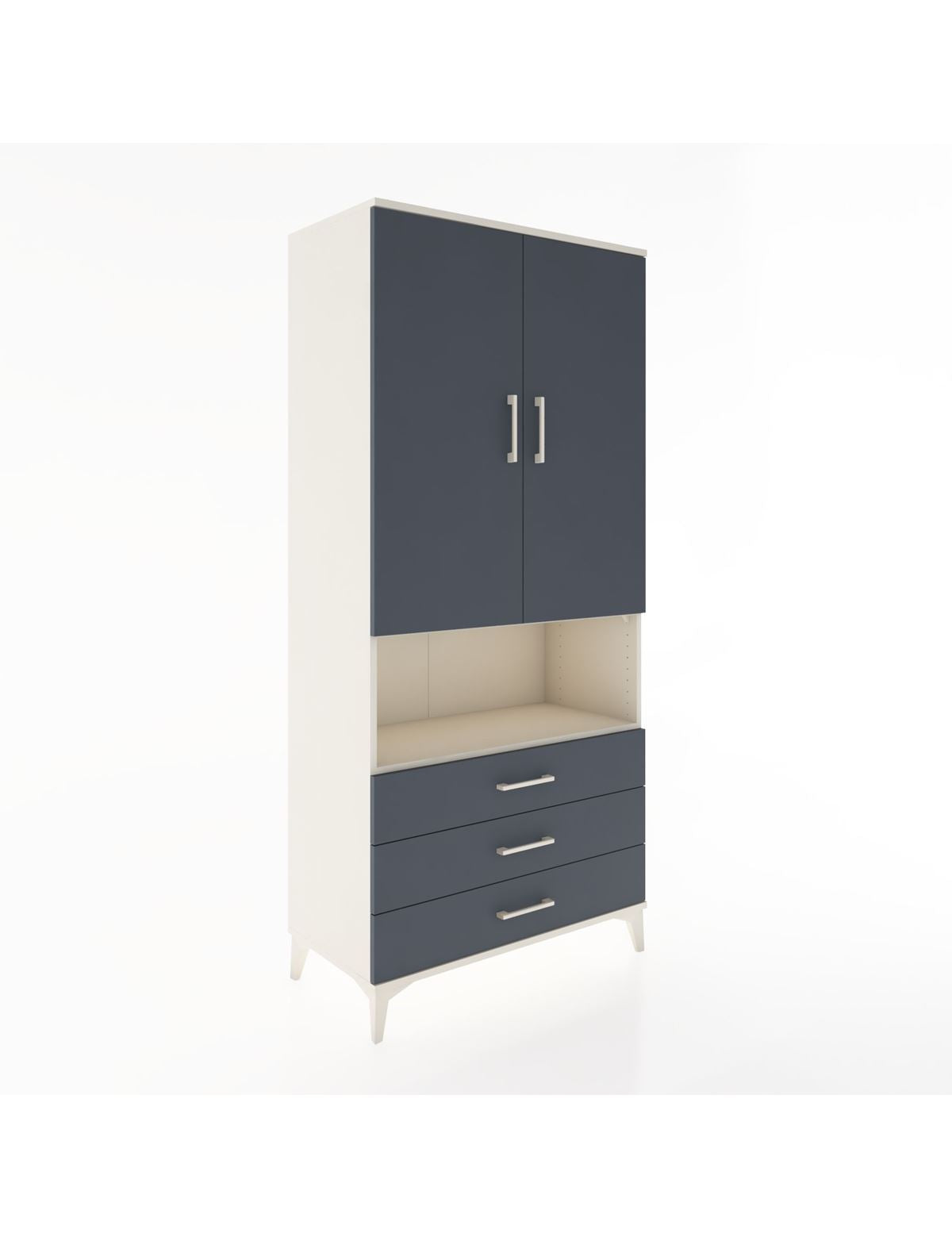 Hyperion Dolap 4 Raflı 3 Çekmeceli 2 Kapaklı 88x44x195 Aytaşı-Antrasit