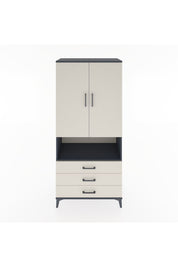 Hyperion Dolap 4 Raflı 3 Çekmeceli 2 Kapaklı 88x44x195 Antrasit-Aytaşı