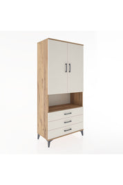 Hyperion Dolap 4 Raflı 3 Çekmeceli 2 Kapaklı 88x44x195 Çam-Aytaşı