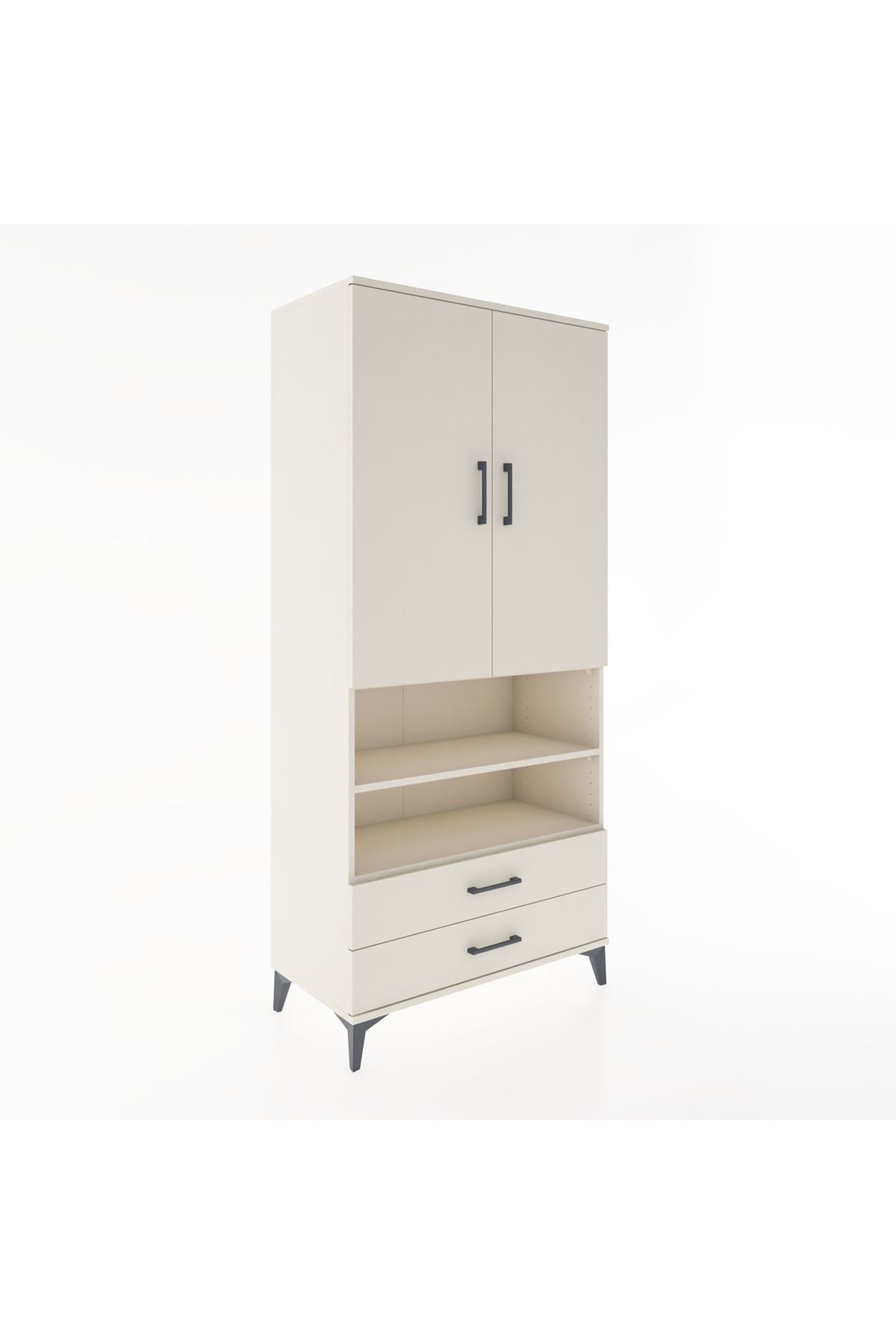 Hyperion Dolap 3 Raflı 2 Çekmeceli Tek Askılı 88x44x195 Aytaşı-Aytaşı