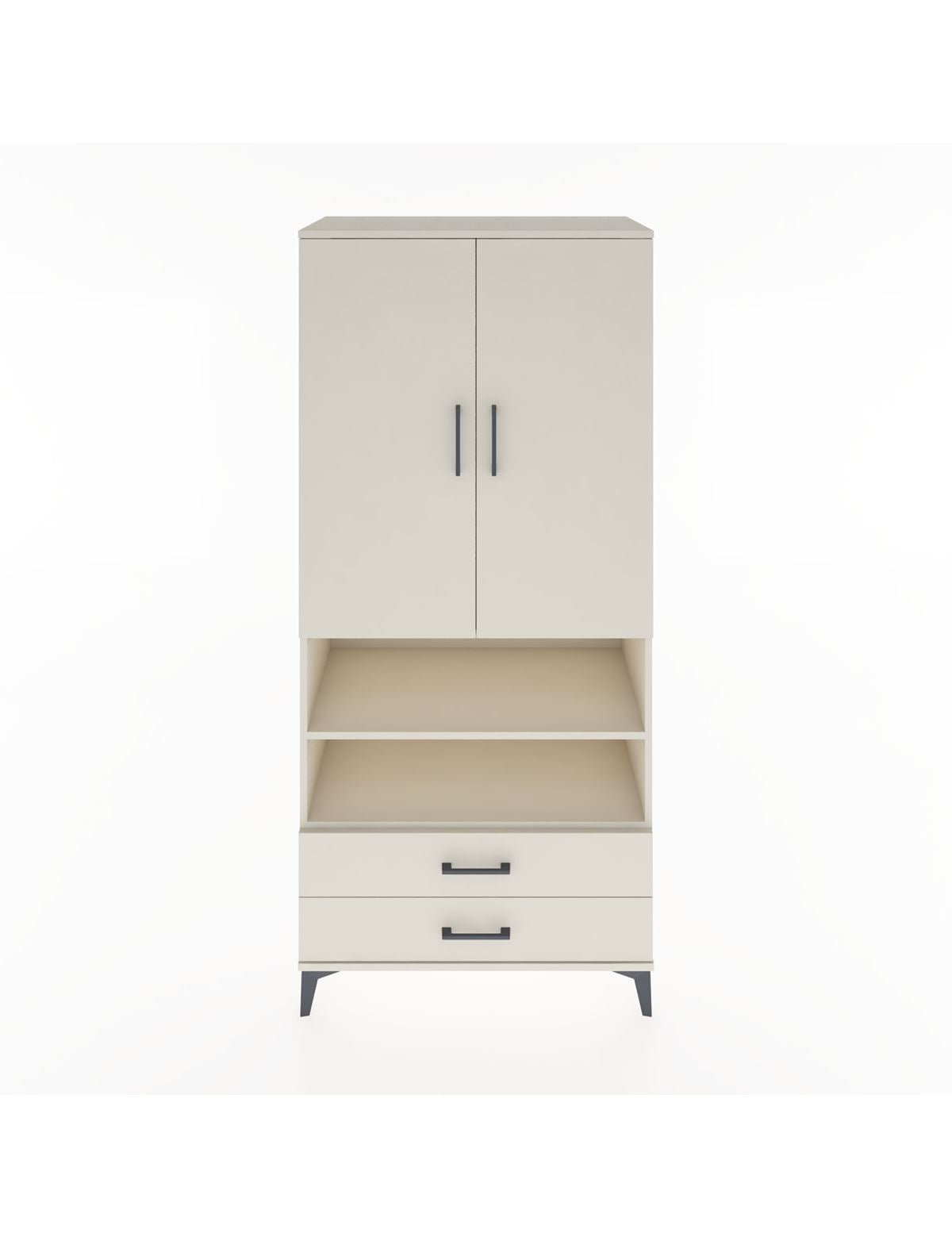 Hyperion Dolap 3 Raflı 2 Çekmeceli Tek Askılı 88x44x195 Aytaşı-Aytaşı