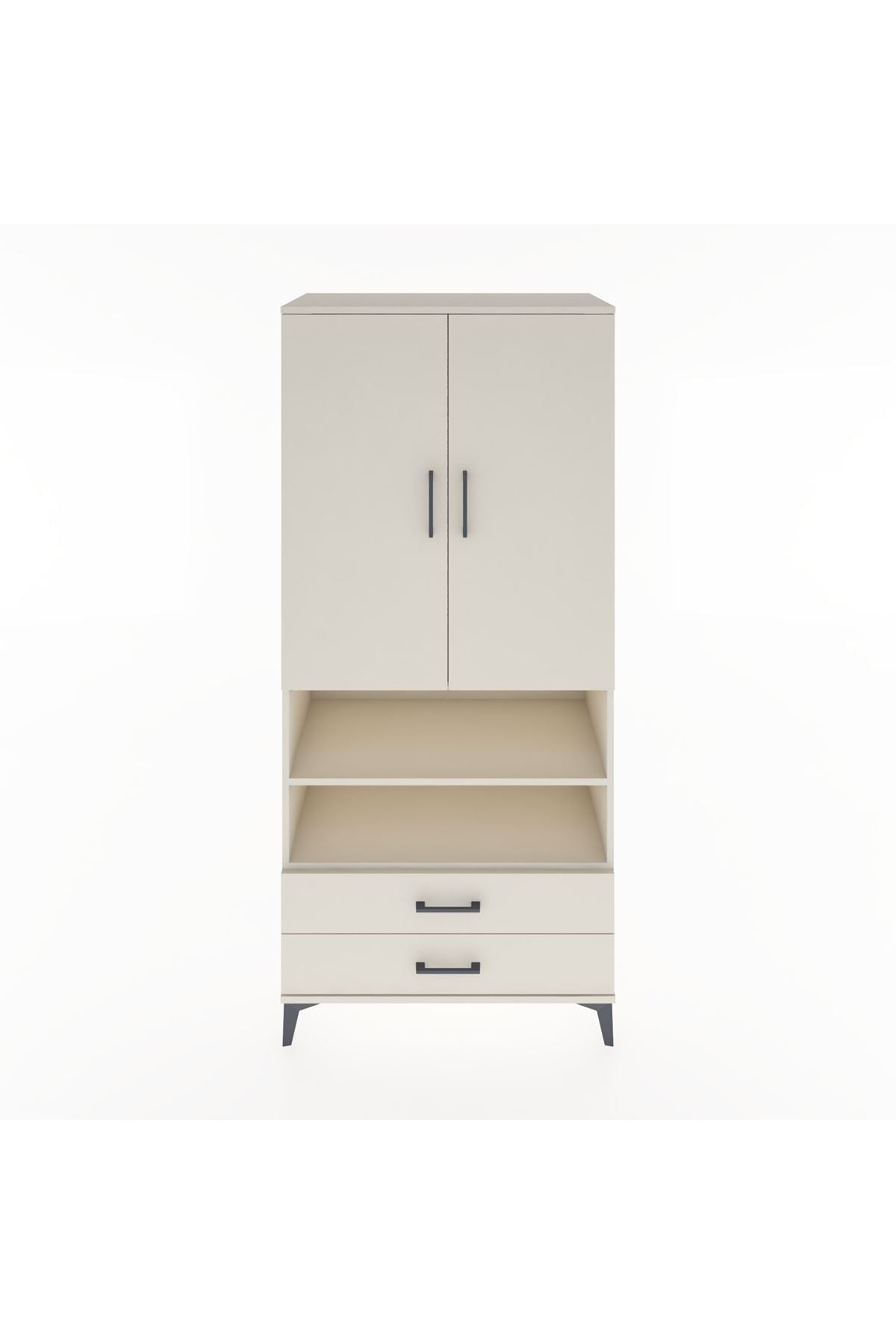 Hyperion Dolap 3 Raflı 2 Çekmeceli Tek Askılı 88x44x195 Aytaşı-Aytaşı