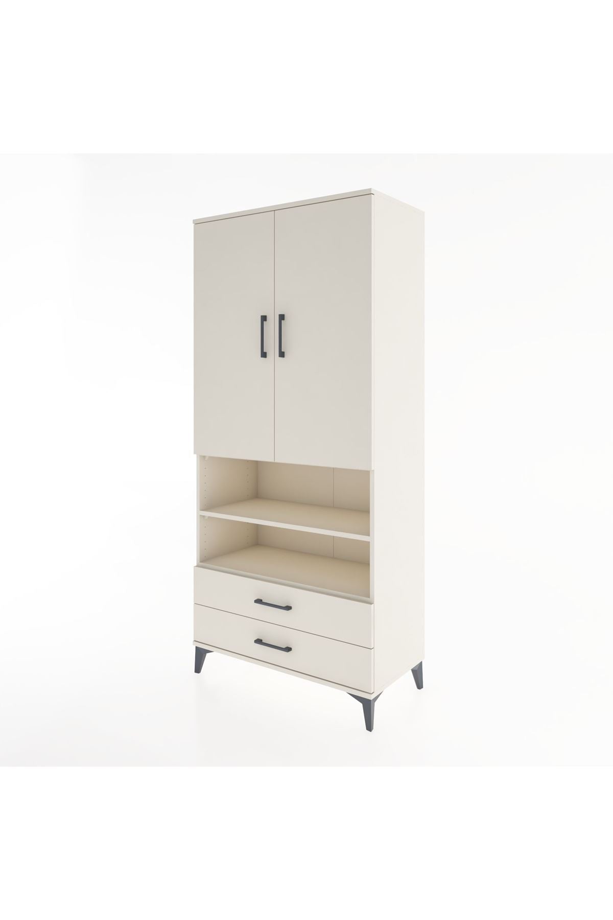 Hyperion Dolap 3 Raflı 2 Çekmeceli Tek Askılı 88x44x195 Aytaşı-Aytaşı