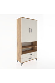 Hyperion Dolap 3 Raflı 2 Çekmeceli Tek Askılı 88x44x195 Çam-Aytaşı