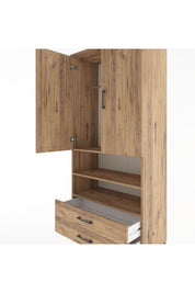 Hyperion Dolap 3 Raflı 2 Çekmeceli Tek Askılı 88x44x195 Çam-Çam
