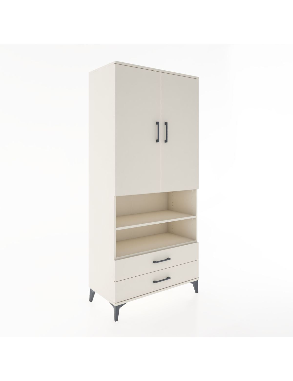 Hyperion Dolap 5 Raflı 2 Çekmeceli 2 Kapaklı 88x44x195 Aytaşı-Aytaşı