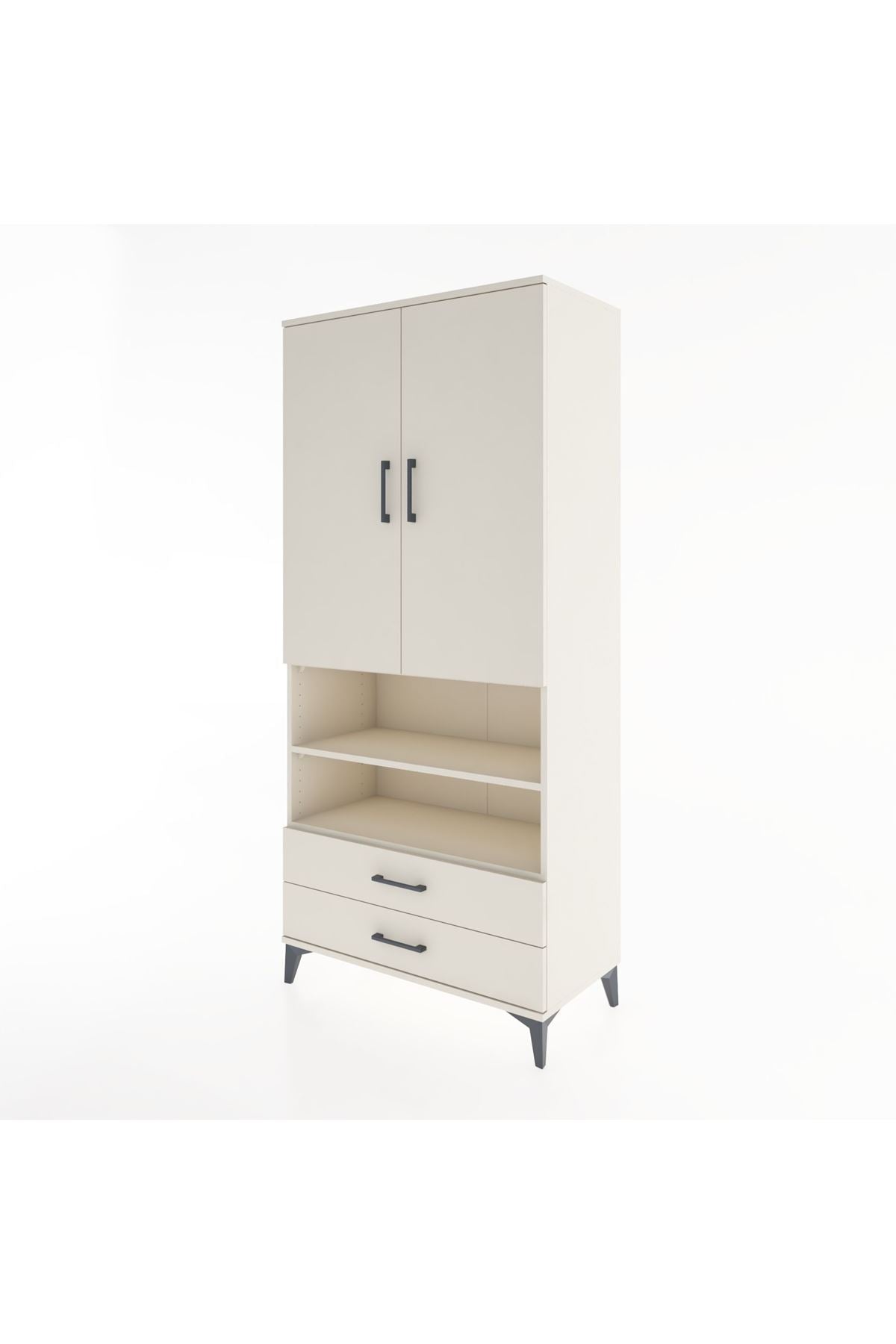 Hyperion Dolap 5 Raflı 2 Çekmeceli 2 Kapaklı 88x44x195 Aytaşı-Aytaşı