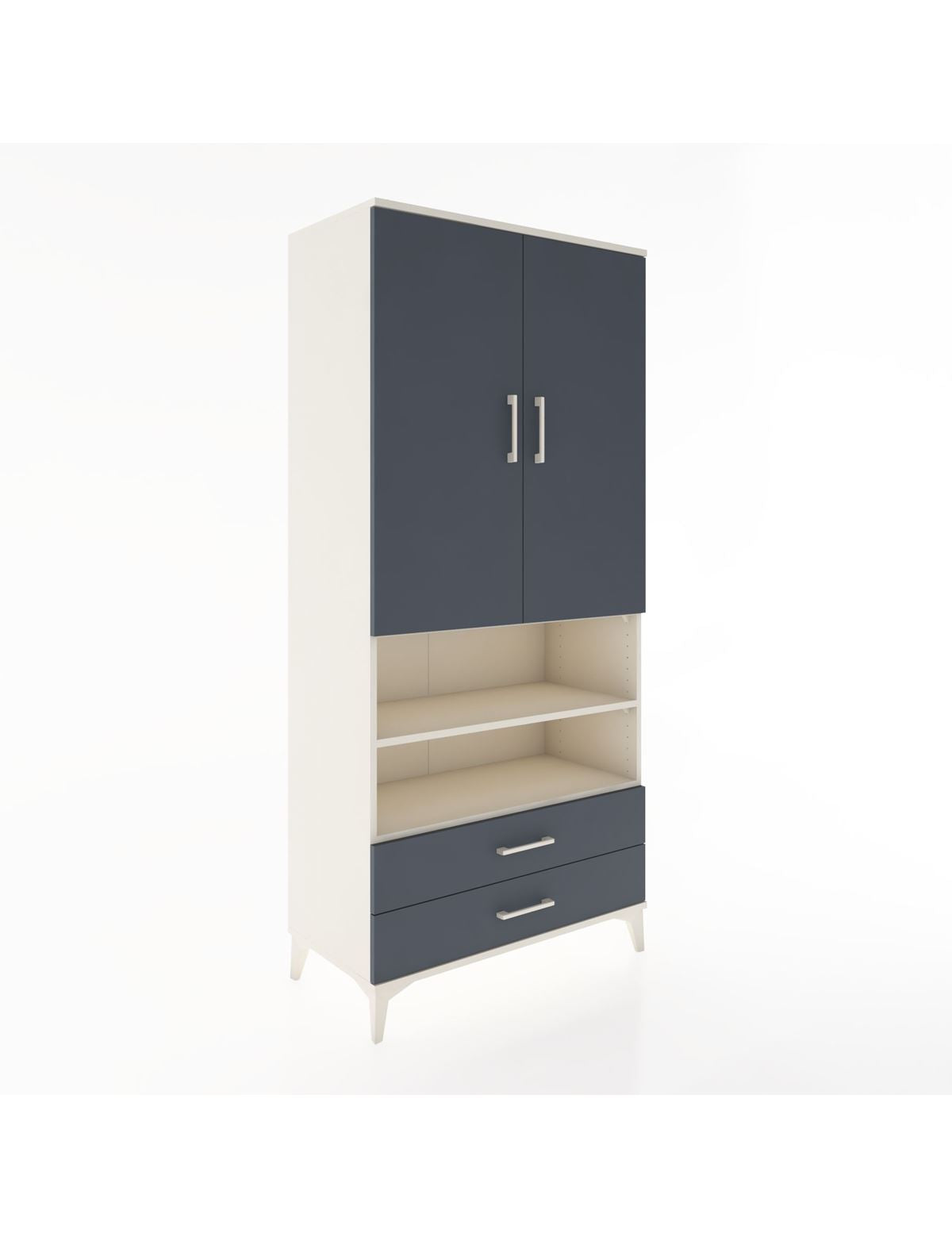 Hyperion Dolap 5 Raflı 2 Çekmeceli 2 Kapaklı 88x44x195 Aytaşı-Antrasit