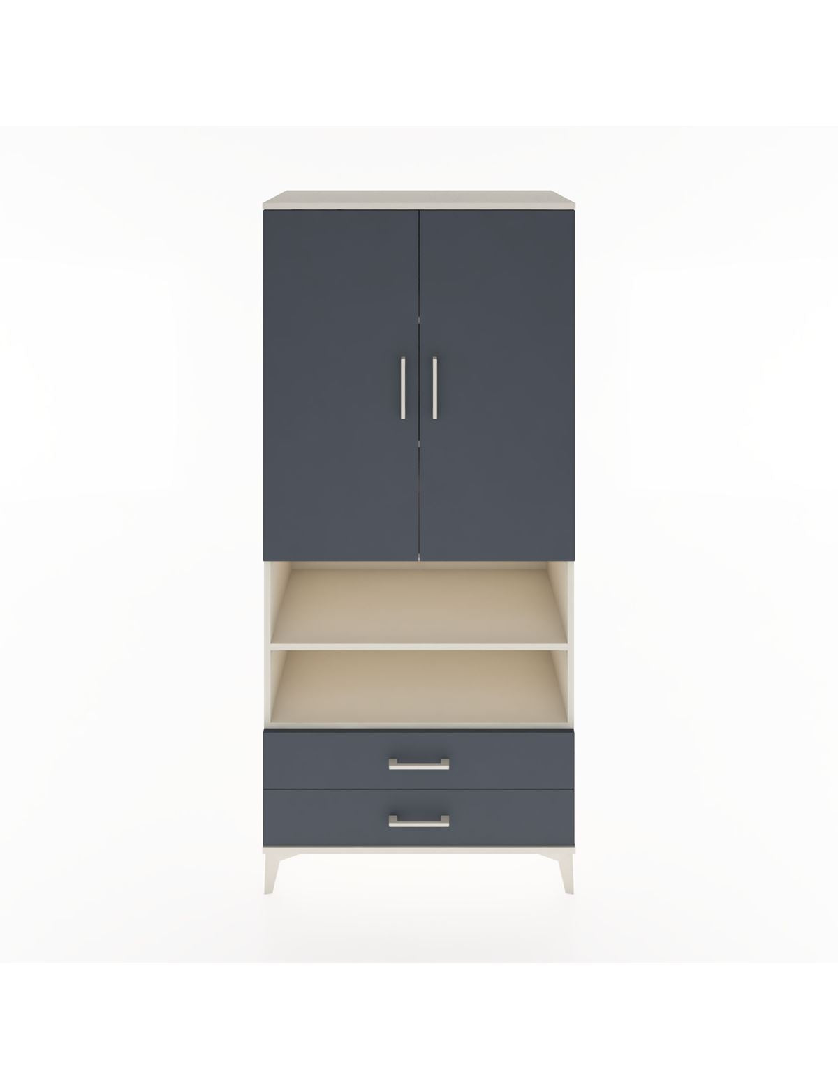 Hyperion Dolap 5 Raflı 2 Çekmeceli 2 Kapaklı 88x44x195 Aytaşı-Antrasit