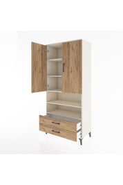 Hyperion Dolap 5 Raflı 2 Çekmeceli 2 Kapaklı 88x44x195 Aytaşı-Çam