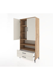 Hyperion Dolap 5 Raflı 2 Çekmeceli 2 Kapaklı 88x44x195 Çam-Aytaşı