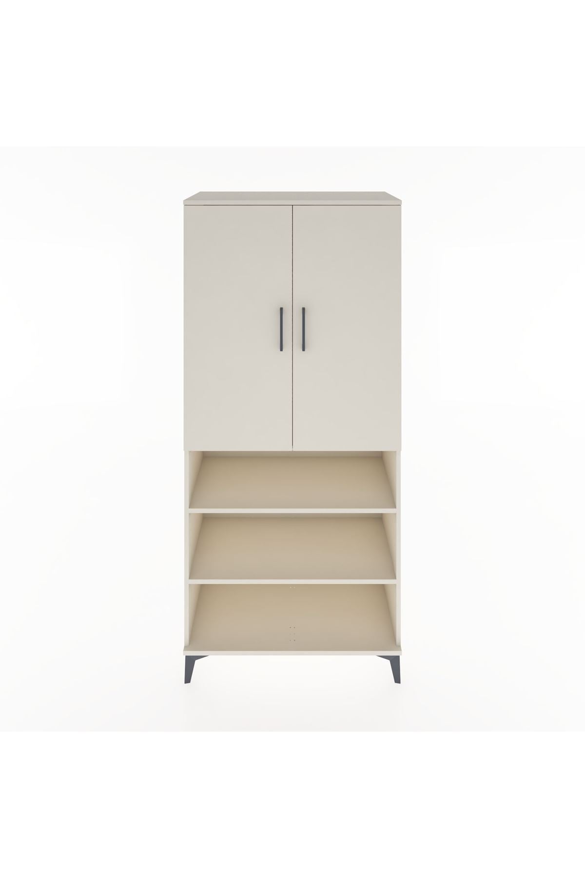 Hyperion Dolap 4 Raflı 2 Kapaklı Tek Askılı 88x44x195 Aytaşı-Aytaşı