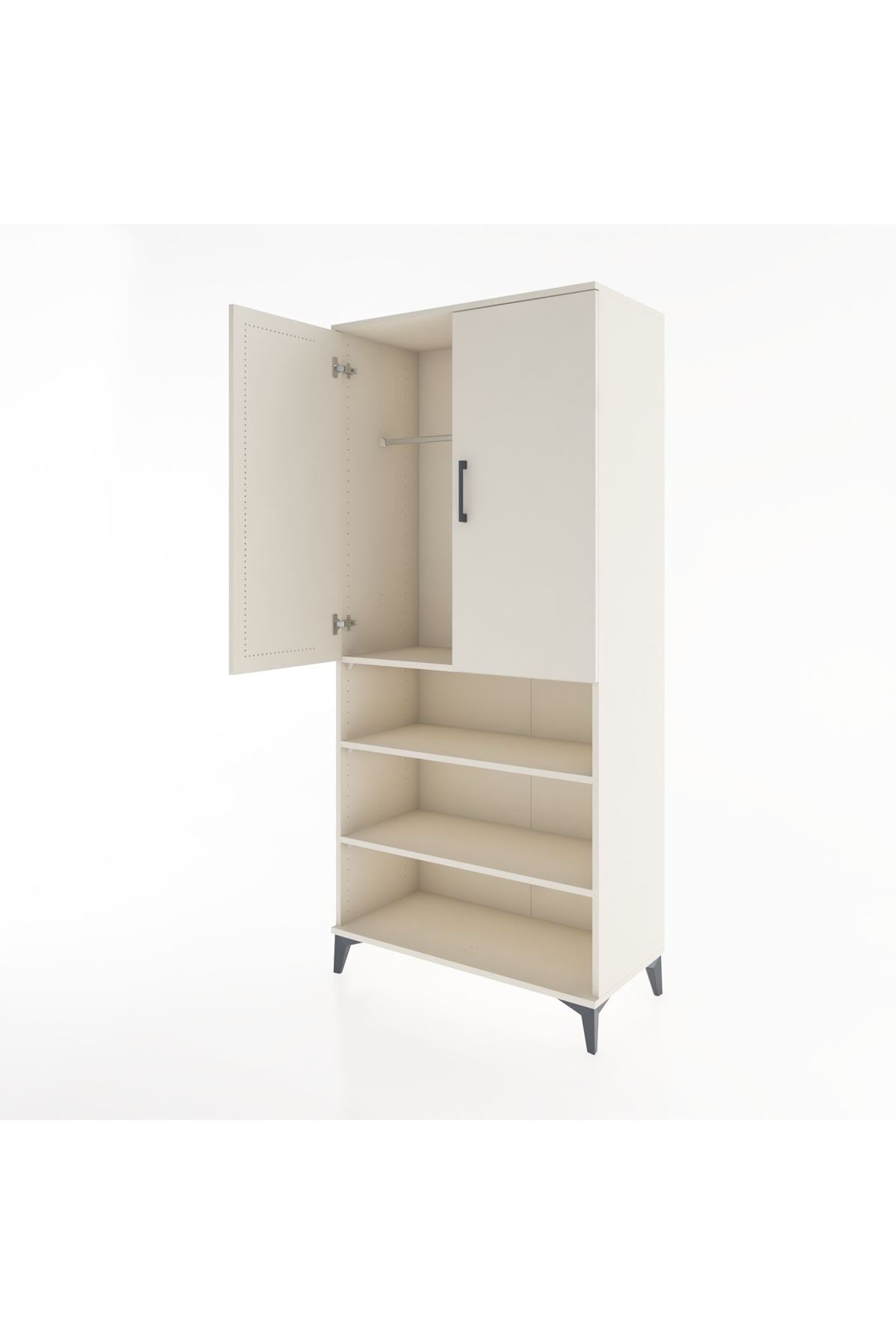 Hyperion Dolap 4 Raflı 2 Kapaklı Tek Askılı 88x44x195 Aytaşı-Aytaşı