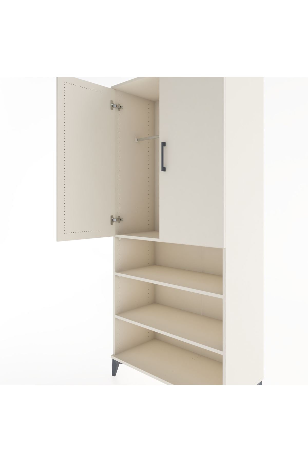 Hyperion Dolap 4 Raflı 2 Kapaklı Tek Askılı 88x44x195 Aytaşı-Aytaşı